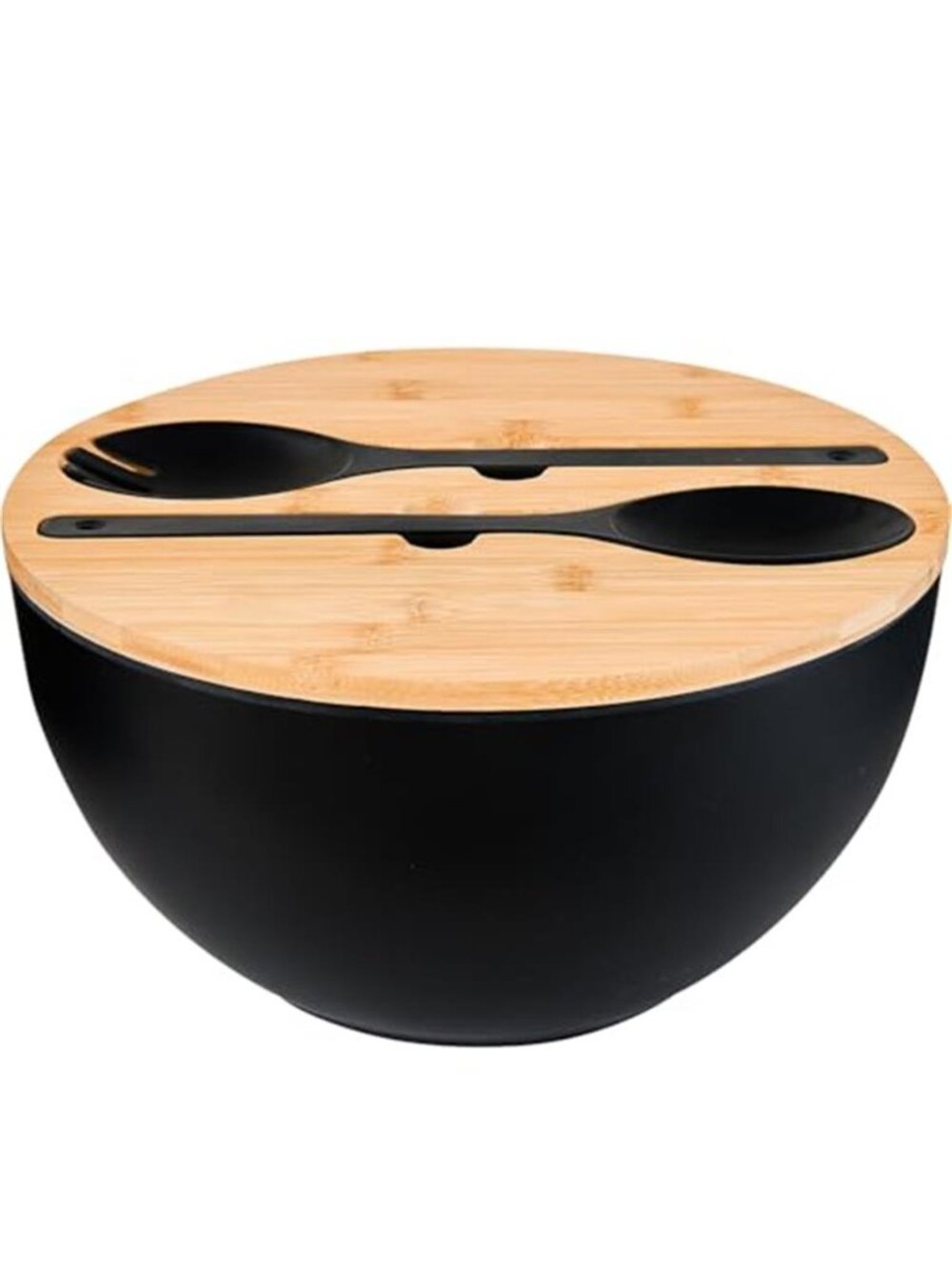 12" Salad Bowls, Bamboo Fiber Salad Bowl with Lid, 7.7Qt Extra Large Mixing Bowl